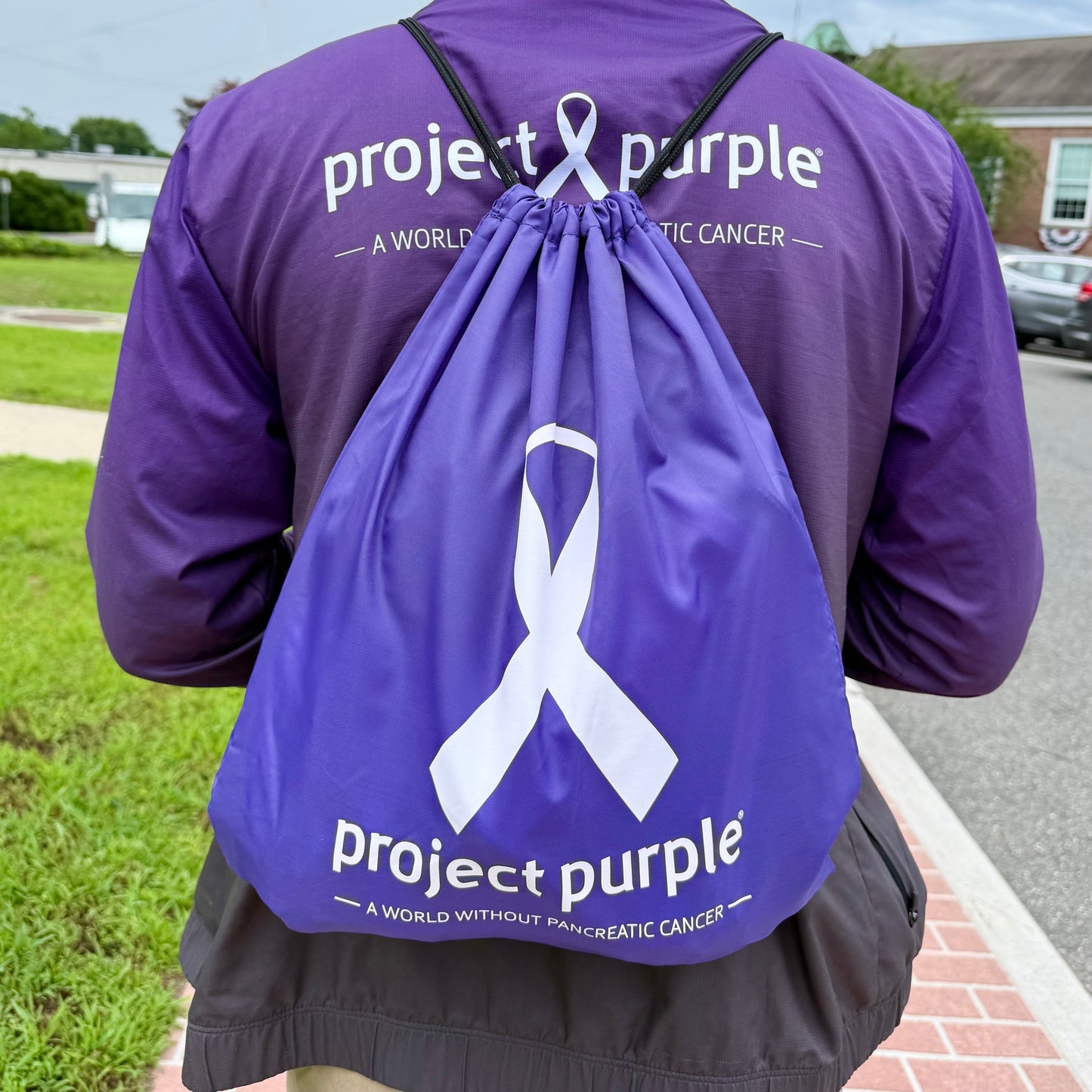 Project Purple Drawstring Cinch Bag