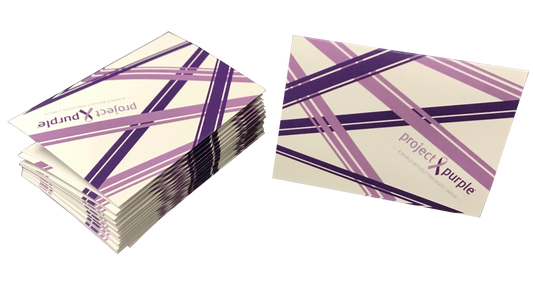 Prokect purple note cards front view