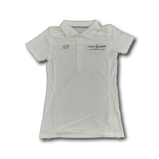 White New Balance Golf Shirt with Project Purple Logo