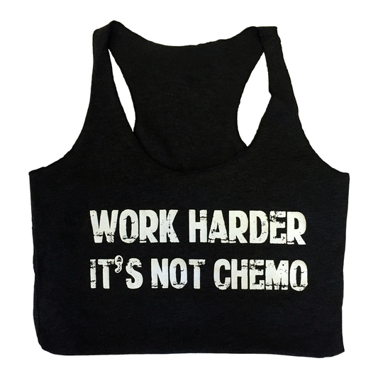 Front View black work harder its not chemo tank folded in half