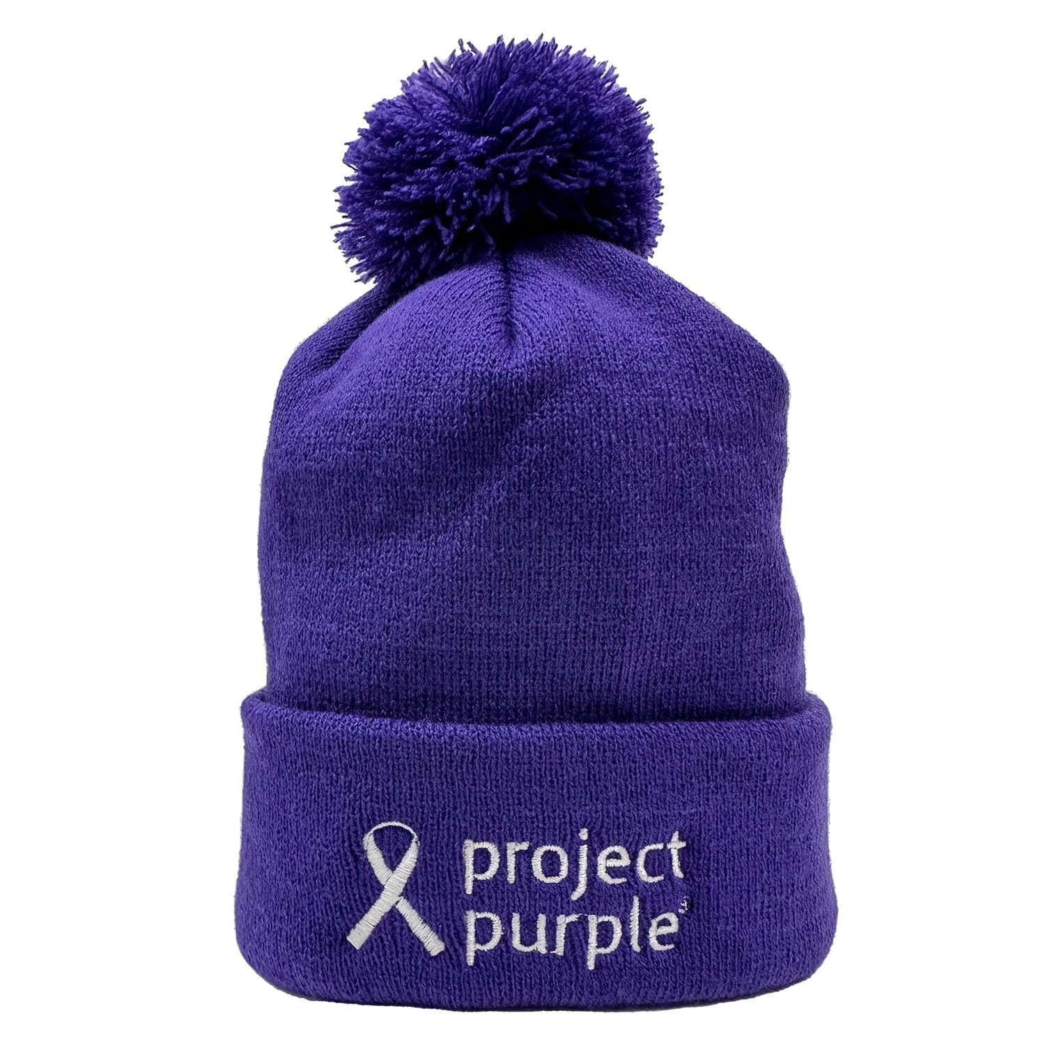 Project Purple pom pom beanie