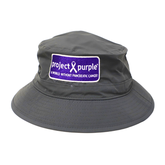 gray project purple bucket hat