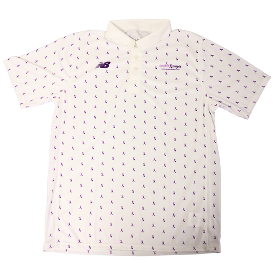 White Golf Polo with Ribbons mens