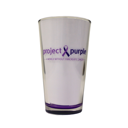 project purple logo drinking glass