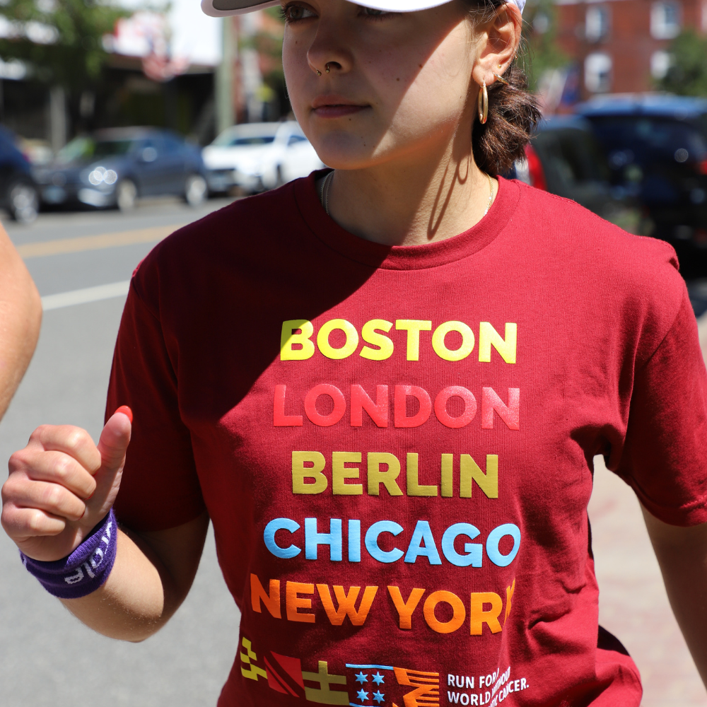 close up of 5 biggest marathons shirt