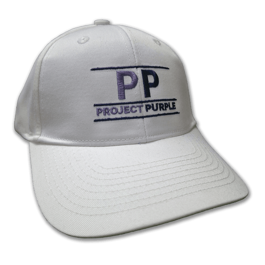 white project purple hat tilted view